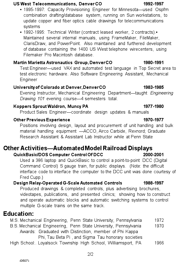 Resume (gif image format) format of resume. Resume (gif image format)